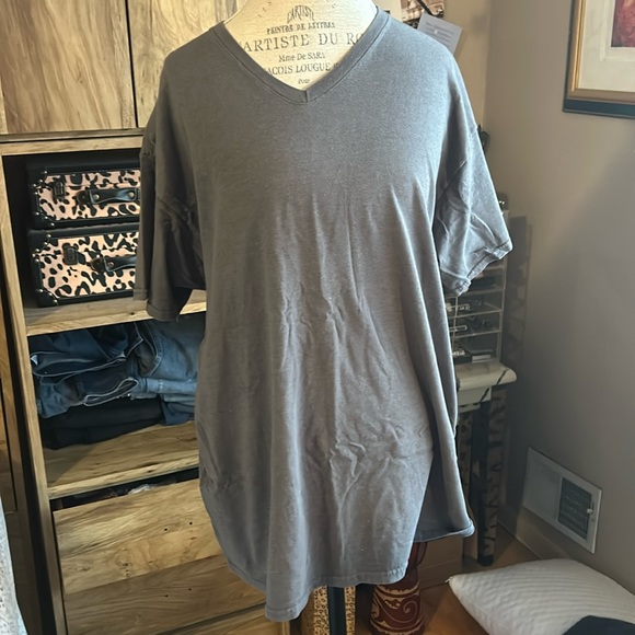 Fruit of the Loom Platinum Gray V-Neck Shirt - XL - Picture 1 of 4